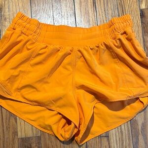 Bright Orange Lululemon Hotty hot shorts